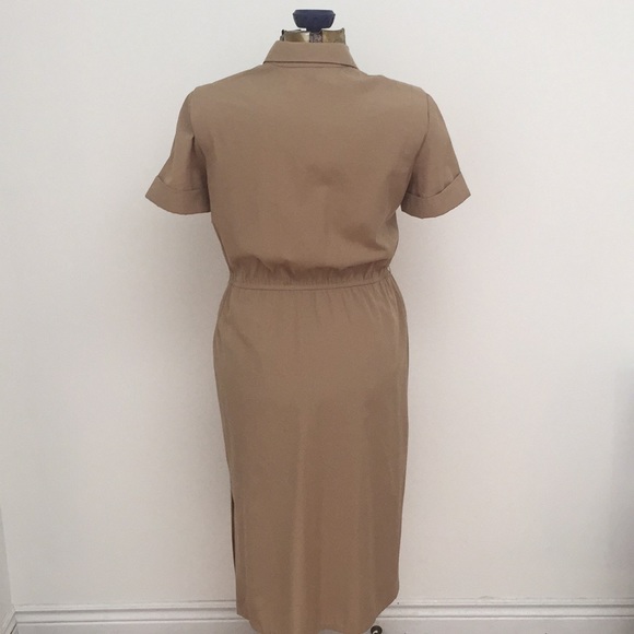 Beige shirt dress with gold eagle buttons - Picture 7 of 7